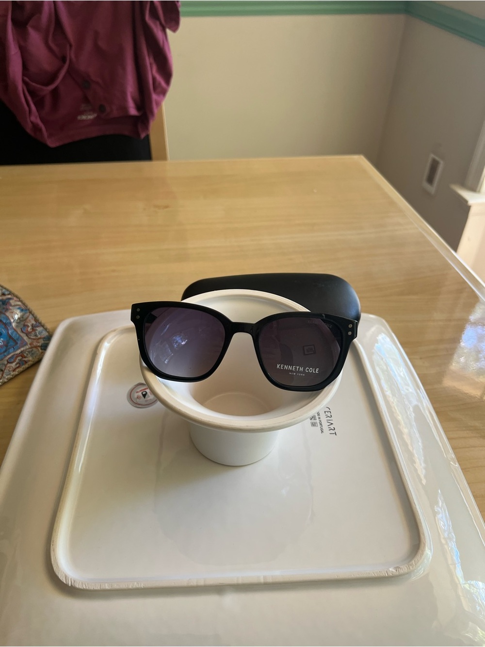 Kenneth Cole Black Sunglasses with Gradient Lenses
